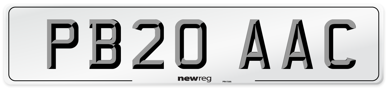 PB20 AAC Number Plate from New Reg